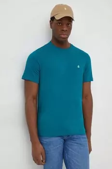 Хлопковая футболка United Colors of Benetton, бирюзовый