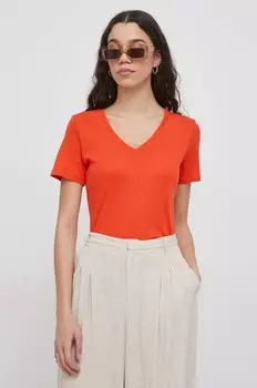 Хлопковая футболка United Colors of Benetton, оранжевый