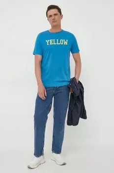 Хлопковая футболка United Colors of Benetton, синий