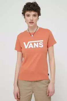 Хлопковая футболка Vans, оранжевый
