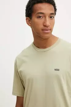 Хлопковая футболка Vans, зеленый