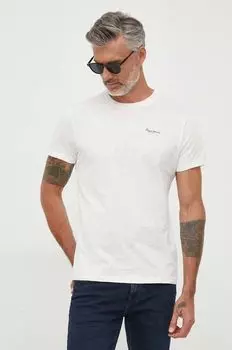 Хлопковая футболка Wiltshire Pepe Jeans, белый