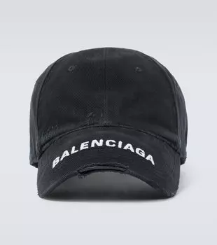 Хлопковая кепка с логотипом bb Balenciaga, черный