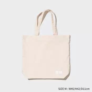 Хлопковая многоразовая сумка Uniqlo, кремовый