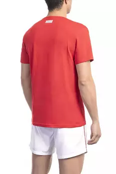 Хлопковая мужская футболка Bikkembergs, красный
