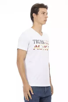 Хлопковая мужская футболка Trussardi Action, белый