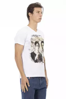 Хлопковая мужская футболка Trussardi Action, белый