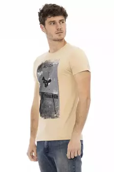 Хлопковая мужская футболка Trussardi Action, бежевый
