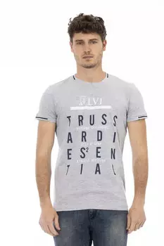 Хлопковая мужская футболка Trussardi Action, серый