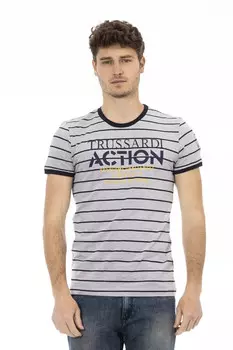 Хлопковая мужская футболка Trussardi Action, серый