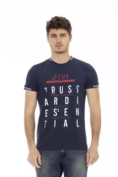 Хлопковая мужская футболка Trussardi Action, синий
