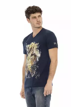 Хлопковая мужская футболка Trussardi Action, синий
