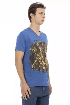 Хлопковая мужская футболка Trussardi Action, синий