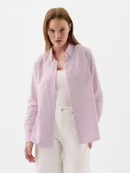 Хлопковая оксфордская рубашка Gap, розовый