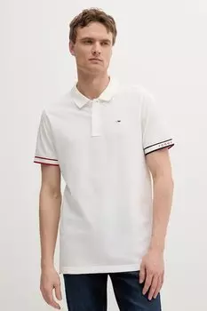 Хлопковая поло Tommy Jeans, белый