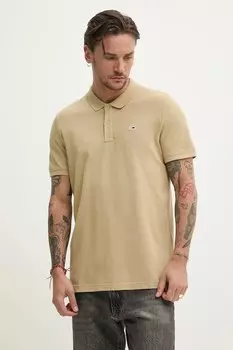 Хлопковая поло Tommy Jeans, бежевый