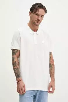Хлопковая поло Tommy Jeans, бежевый