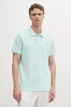Хлопковая поло Tommy Jeans, бирюзовый
