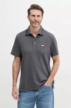 Хлопковая поло Tommy Jeans, серый