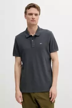 Хлопковая поло Tommy Jeans, серый