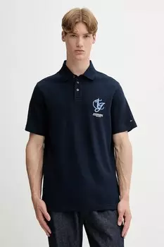 Хлопковая поло Tommy Jeans, темно-синий