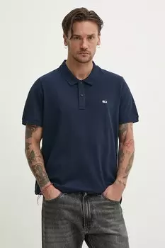Хлопковая поло Tommy Jeans, темно-синий