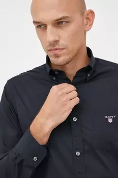 Хлопковая рубашка 3046400 Gant, черный