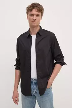 Хлопковая рубашка Armani Exchange, черный