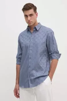 Хлопковая рубашка Armani Exchange, синий