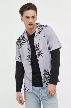 Хлопковая рубашка Billabong, фиолетовый