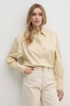 Хлопковая рубашка Calvin Klein, бежевый