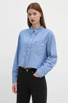 Хлопковая рубашка Calvin Klein Jeans, синий