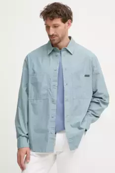 Хлопковая рубашка Calvin Klein Jeans, синий
