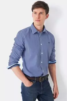 Хлопковая рубашка Crew Clothing Company, синий