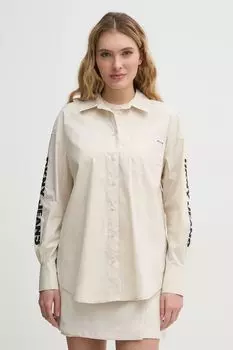Хлопковая рубашка Dkny, бежевый
