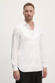 Хлопковая рубашка Emporio Armani, белый