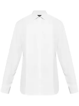 Хлопковая рубашка Emporio Armani, белый