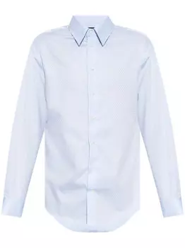 Хлопковая рубашка Emporio Armani, синий