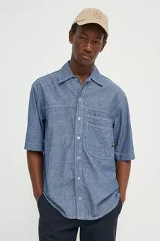 Хлопковая рубашка G-Star Raw, синий