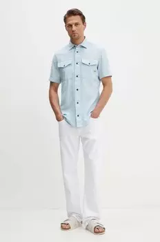 Хлопковая рубашка G-Star Raw, синий