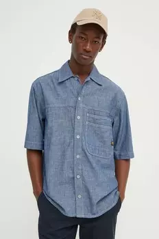 Хлопковая рубашка G-Star Raw, синий
