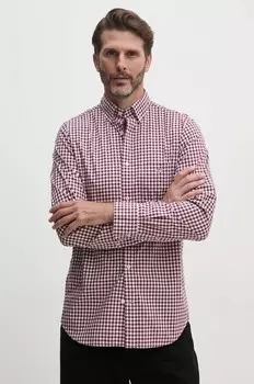 Хлопковая рубашка Gant, бордовый