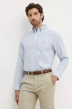 Хлопковая рубашка Gant, синий