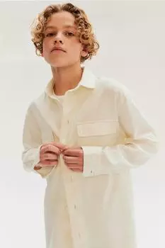 Хлопковая рубашка H&M, белый