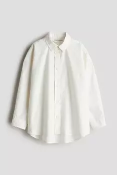 Хлопковая рубашка H&M, белый