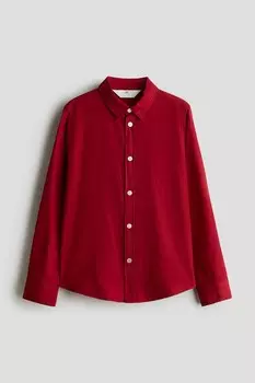 Хлопковая рубашка H&M, красный