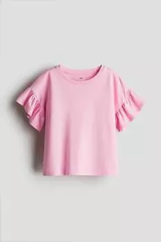Хлопковая рубашка H&M, розовый