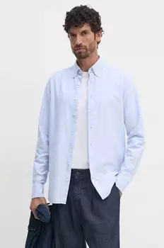 Хлопковая рубашка Hackett London, синий