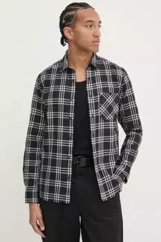 Хлопковая рубашка HUGO, черный