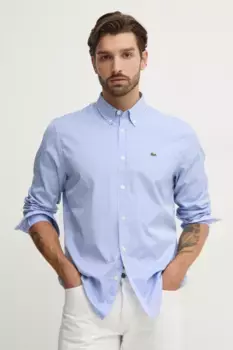 Хлопковая рубашка Lacoste, синий